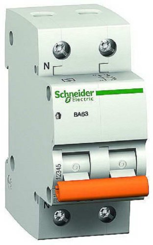Выключатель автоматический Schneider Electric Домовой 2п C 6А ВА63 4.5кА картинка